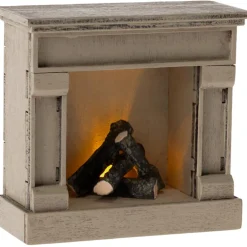 Maileg Cheminée Souris blanc cassé