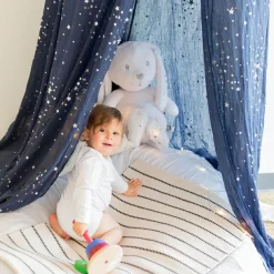 Trois Kilos Sept Ciel de lit bleu marine (260 cm)