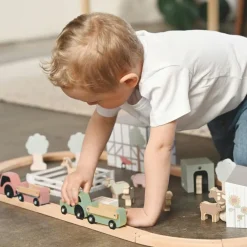 Jabadabado Circuit de train en bois ferme