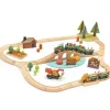 Discount Circuit train en bois Pins sauvages (30 pièces) Petites Voitures, Véhicules Et Circuits
