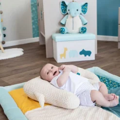 Domiva Coffre à jouets en tissu et pouf en tissu Zanimo