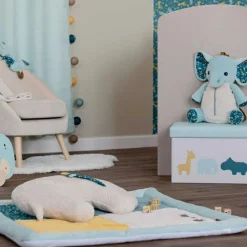 Domiva Coffre à jouets en tissu et pouf en tissu Zanimo
