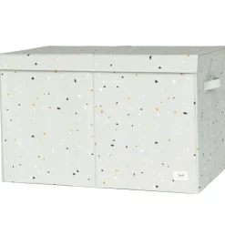 3 sprouts Coffre à jouets en tissu recyclé Terrazzo vert
