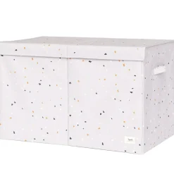 Coffre à jouets en tissu recyclé Terrazzo gris clair Coffre À Jouets