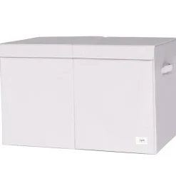 3 sprouts Coffre à jouets en tissu recyclé Uni gris clair