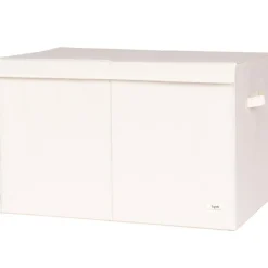 Best Coffre à jouets en tissu recyclé Uni crème Coffre À Jouets