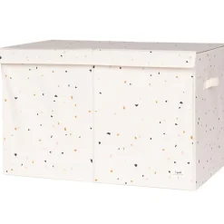 Clearance Coffre à jouets en tissu recyclé Terrazzo crème Coffre À Jouets