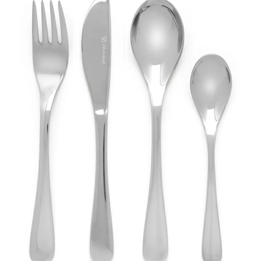 Zilverstad Coffret 4 couverts enfant lisses personnalisable (4 pièces)