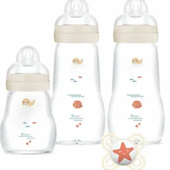 Discount Coffret biberons verre Nature Lin (3 biberons + 1 sucette) Biberon