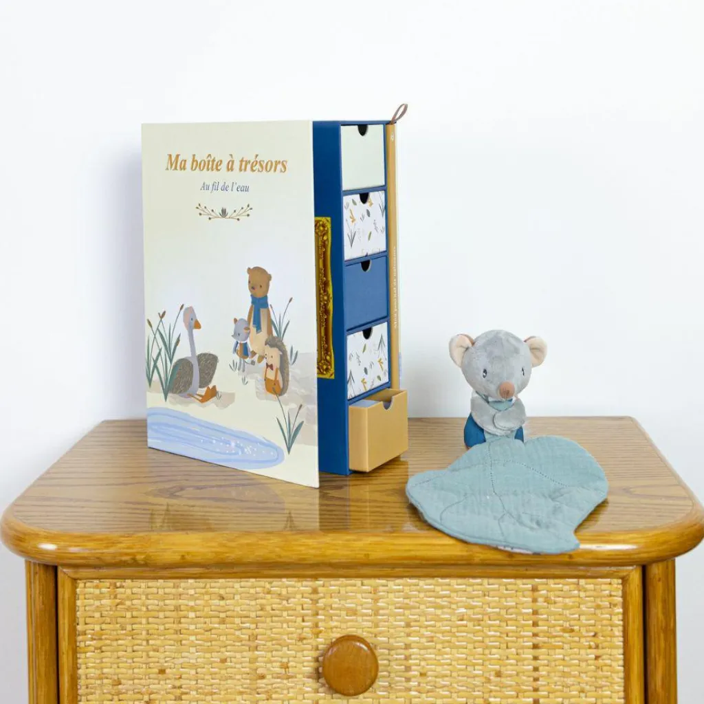 Discount Coffret boîte à trésors et journal de naissance Au fil de l'eau Coffret Souvenirs