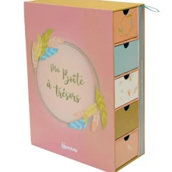 Domiva Coffret boîte à trésors et journal de naissance Happy