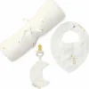 Coffret cadeau attache-sucette, bavoir bandana et lange XL Moon & Stars Coffret Cadeau Naissance