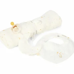 Coffret cadeau attache-sucette, bavoir bandana et lange XL Moon & Stars Coffret Cadeau Naissance