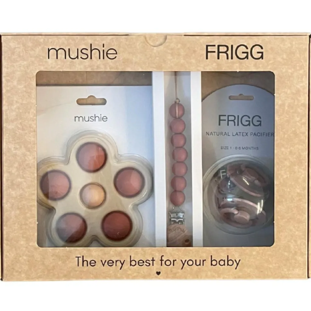 Mushie Coffret cadeau de naissance Girl (3 pièces)