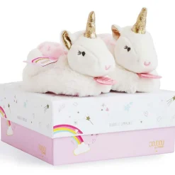 Doudou et Compagnie Coffret chaussons Coffret peluches Ma jolie licorne (0-6 mois)
