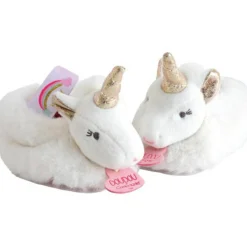 Doudou et Compagnie Coffret chaussons Coffret peluches Ma jolie licorne (0-6 mois)