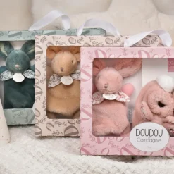Discount Coffret Chaussons et Doudou Rose Lapin Doudou Coffret Cadeau Naissance