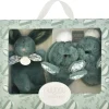 Clearance Coffret Chaussons et Doudou Vert Sauge Lapin Doudou Coffret Cadeau Naissance