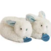 Hot Coffret chaussons hochet Mon tout petit lapin bleu (0-6 mois) Chaussons