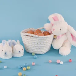 Hot Coffret chaussons hochet Mon tout petit lapin bleu (0-6 mois) Chaussons