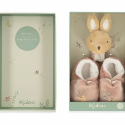 Kaloo Coffret de naissance chaussons et bracelet sonore Lapin