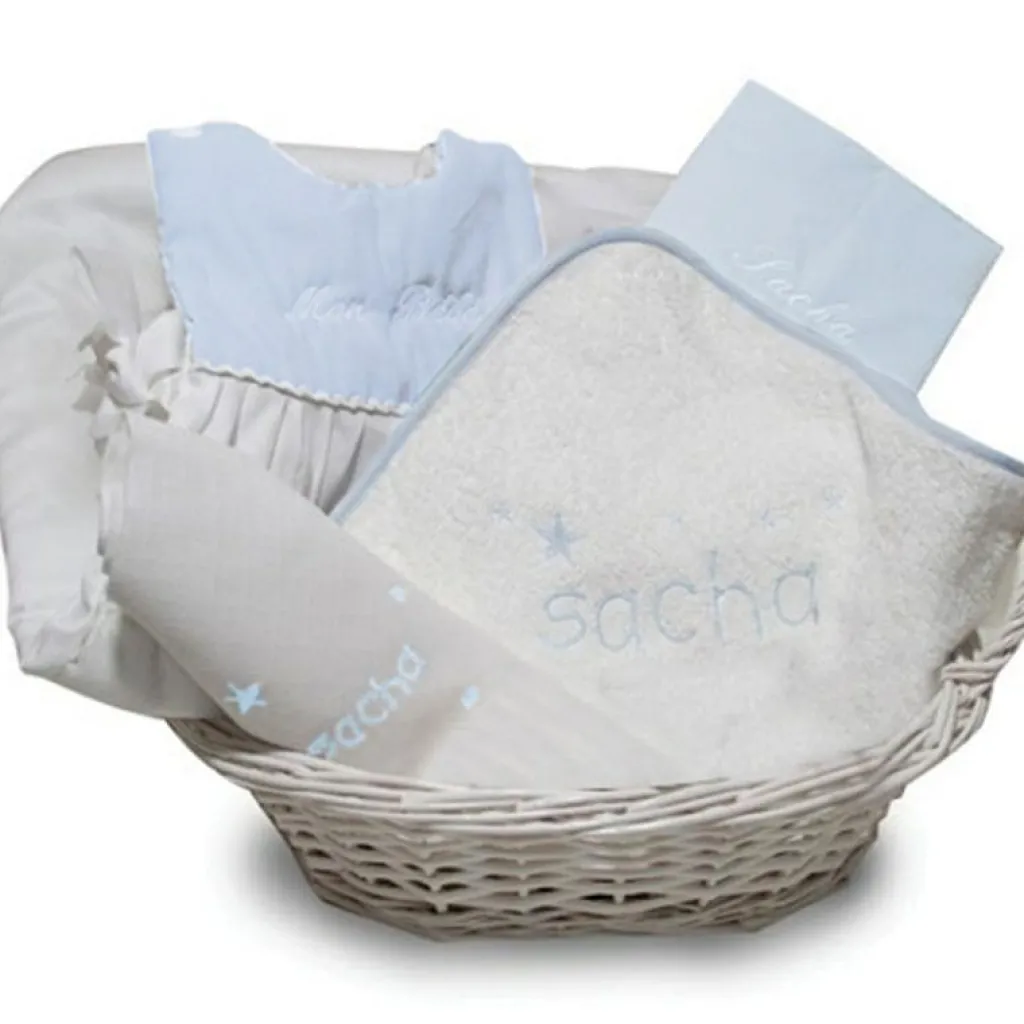 Hot Coffret de naissance corbeille bleu (personnalisable) Coffret Cadeau Naissance