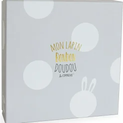 Outlet Coffret doudou plat gris Mon tout petit Lapin Bonbon (26 cm) Doudou Plat
