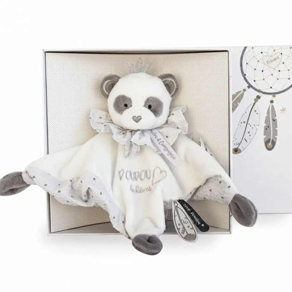 Doudou et Compagnie Coffret doudou plat Panda Attrape-rêves