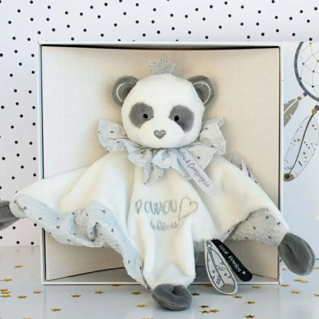 Doudou et Compagnie Coffret doudou plat Panda Attrape-rêves