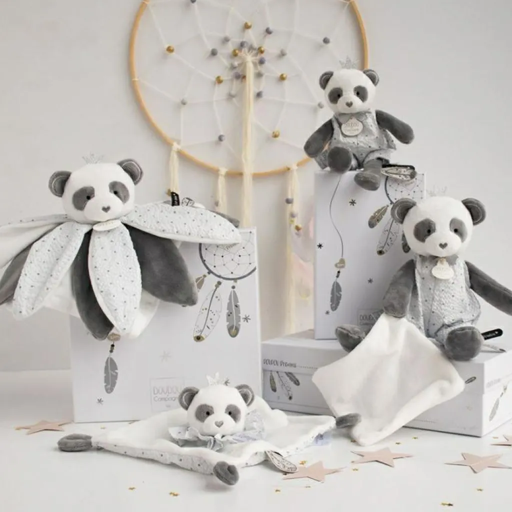 Doudou et Compagnie Coffret doudou plat Panda Attrape-rêves