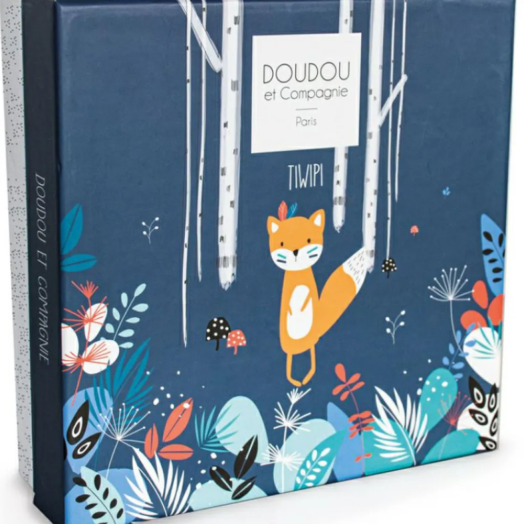 Hot Coffret doudou plat Tiwipi renard (23 cm) Doudou Plat