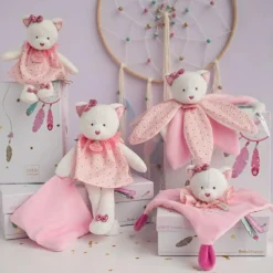 Doudou et Compagnie Coffret doudou pétales Chat Attrape-rêves