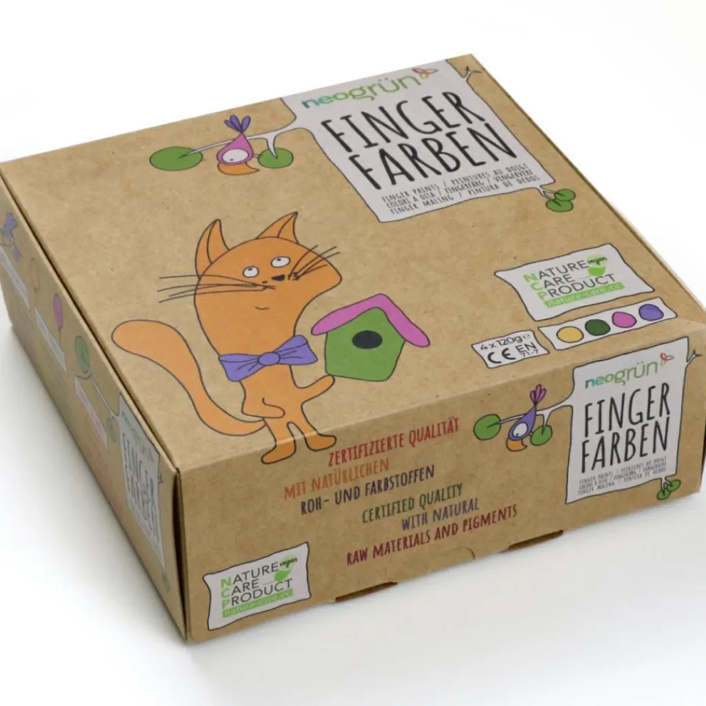 Neogrün Coffret Luka peinture aux doigts naturelle et vegan (assort. 4 pots)