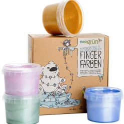 Hot Coffret Mika peinture aux doigts naturelle et vegan Cristal (assort. 4 pots) Dessin Et Peinture