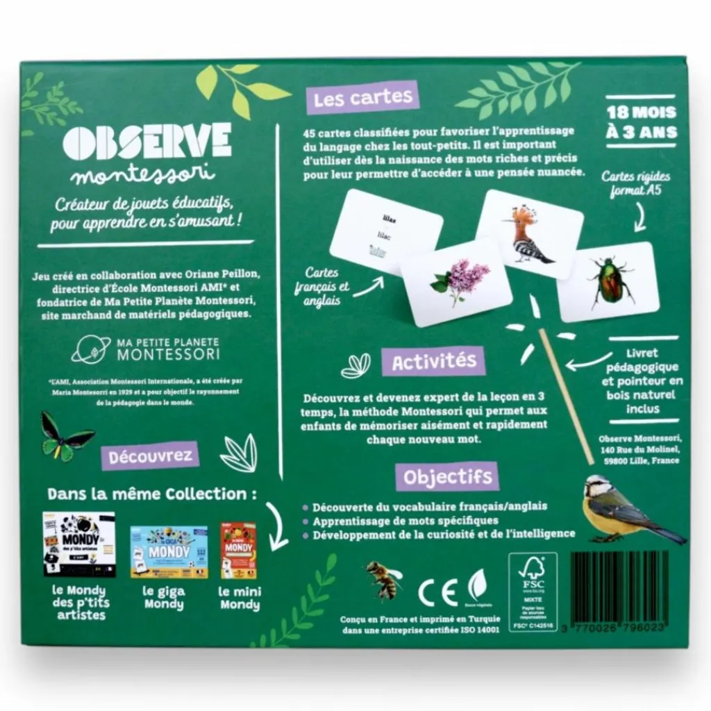 Clearance Coffret Mondy des Curieux (45 cartes de langage bilingues sur le thème de la nature) Apprentissage Du Temps Et Quotidien