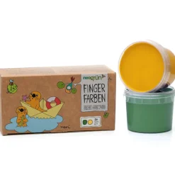 Coffret Nori 2 pots vert + jaune peinture aux doigts naturelle et vegan Dessin Et Peinture