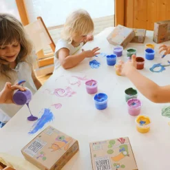 Coffret Nori 2 pots vert + jaune peinture aux doigts naturelle et vegan Dessin Et Peinture