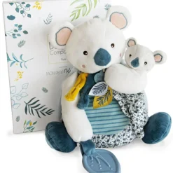 Doudou et Compagnie Coffret peluche d'activités Yoca le koala et son bébé (20 cm)