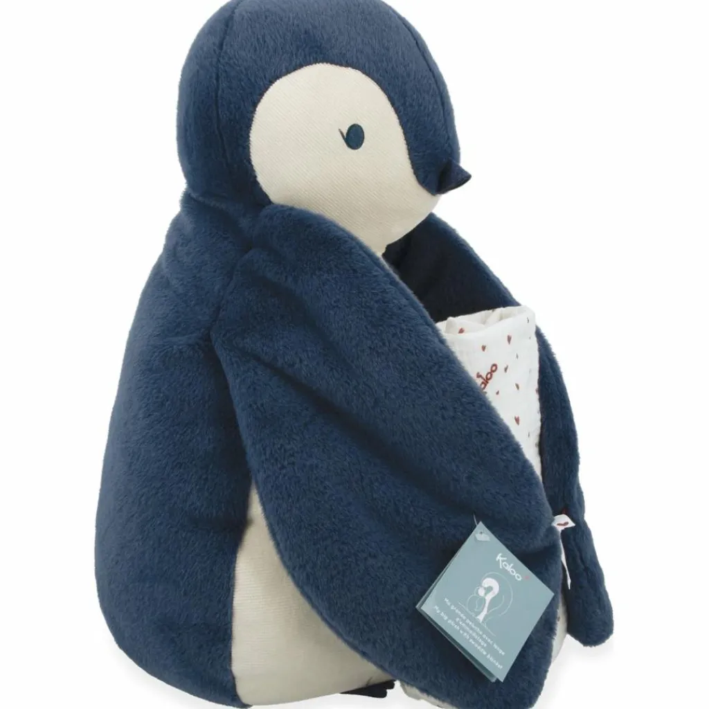 Kaloo Coffret peluche Manchot bleu et lange d'emmaillotage