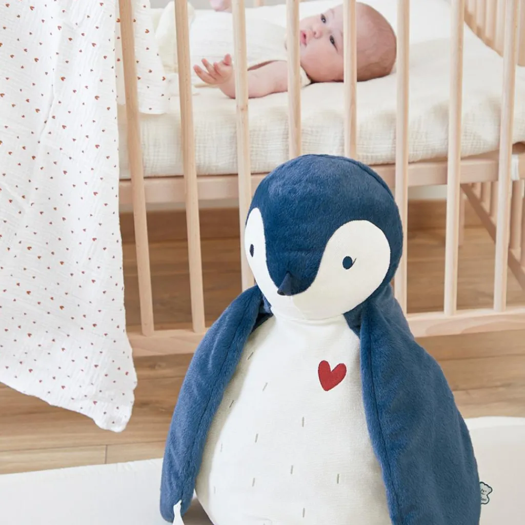 Kaloo Coffret peluche Manchot bleu et lange d'emmaillotage