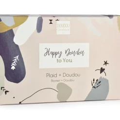 Doudou et Compagnie Coffret plaid et doudou Lapin Happy Wild
