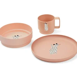 Liewood Coffret repas Archi Cat Tuscany Rose (3 pièces)