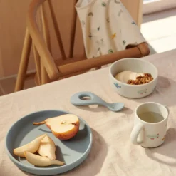 Liewood Coffret repas en silicone Vivi Aviator Ecru (4 pièces)