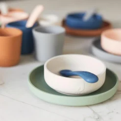 New Coffret repas en silicone Ash green vert (4 pièces) Coffret Repas
