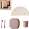 Mushie Coffret repas en silicone Blush (3 pièces)
