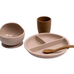 Trois Kilos Sept Coffret repas en silicone Sable-Caramel (4 pièces)