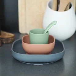 Béaba Coffret repas en silicone Minéral (4 pièces)
