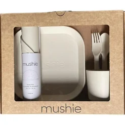 Mushie Coffret repas en silicone Ivory (5 pièces)