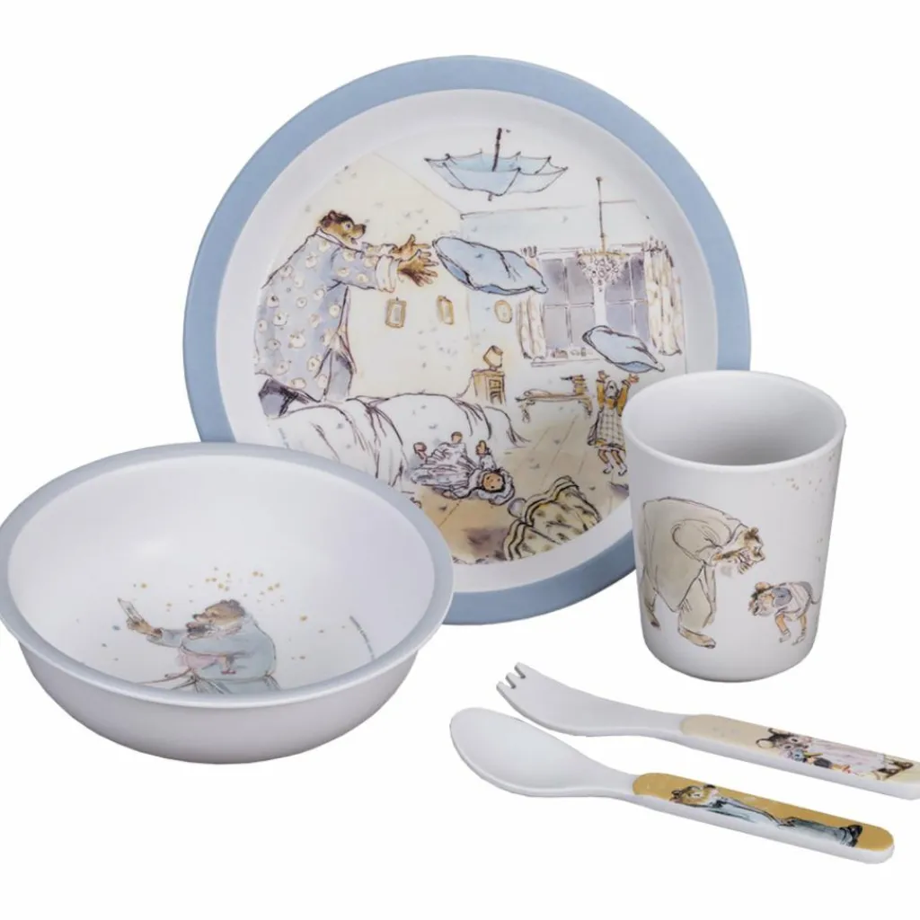 Coffret repas Ernest et Célestine bleu (5 pièces) Coffret Repas
