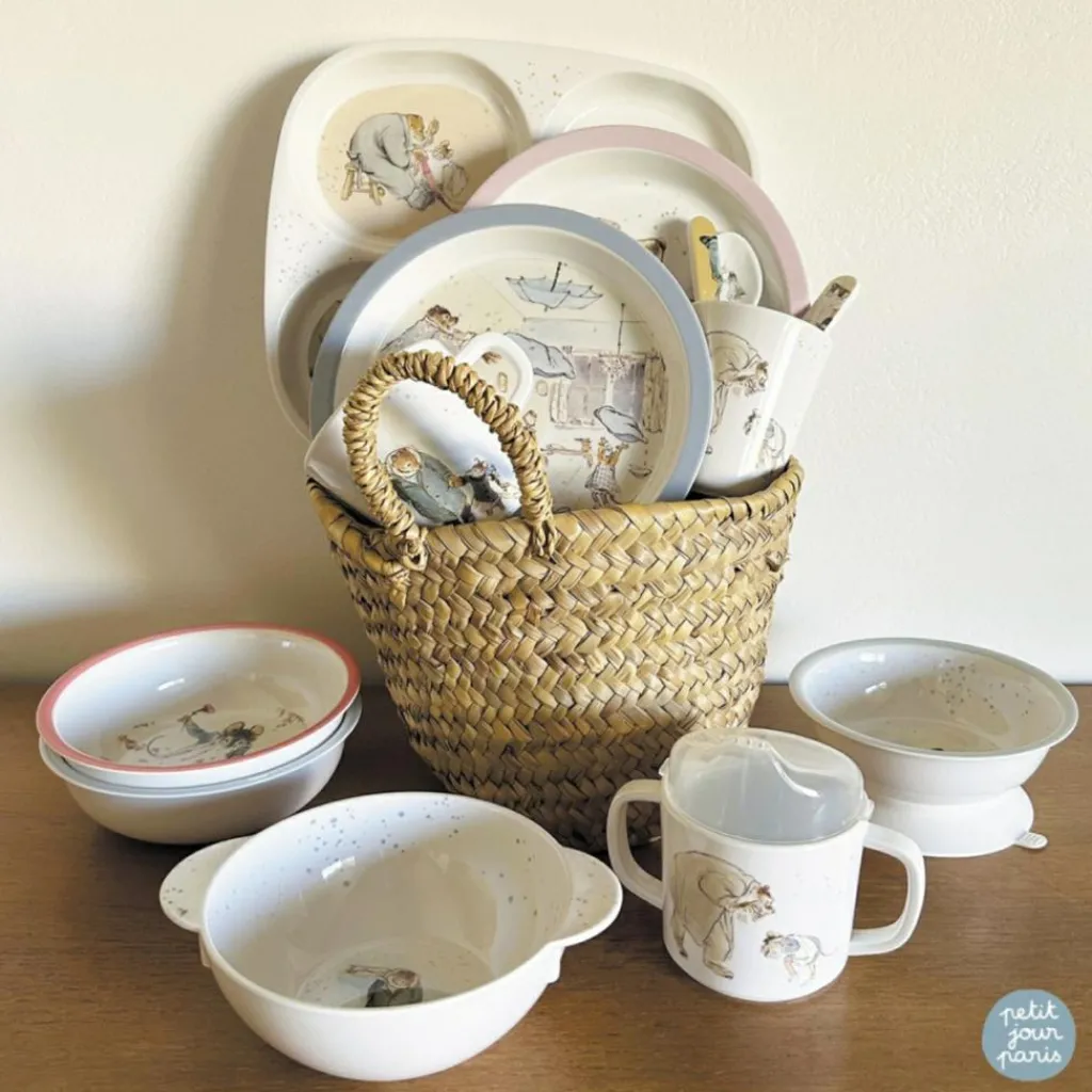 Coffret repas Ernest et Célestine bleu (5 pièces) Coffret Repas